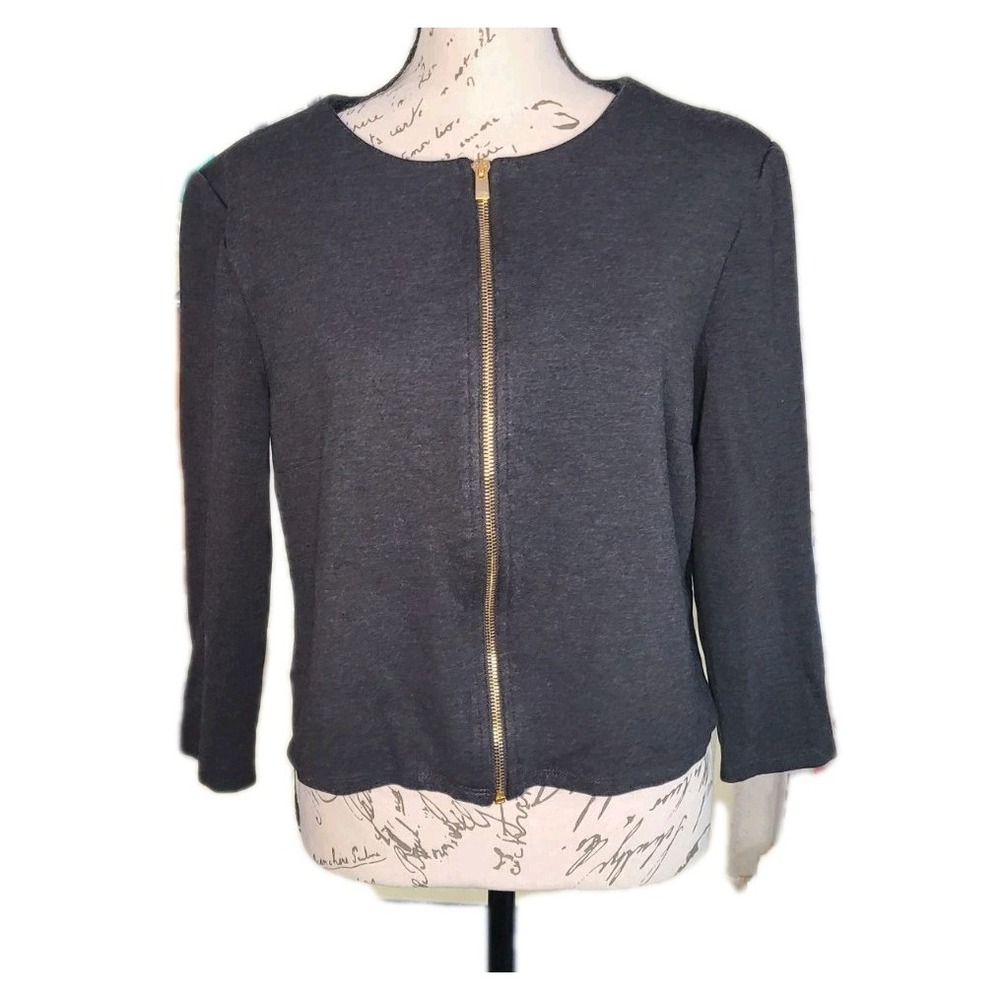 Philosophy‎ Womens Gray Zip Front Jacket Blazer Size XL